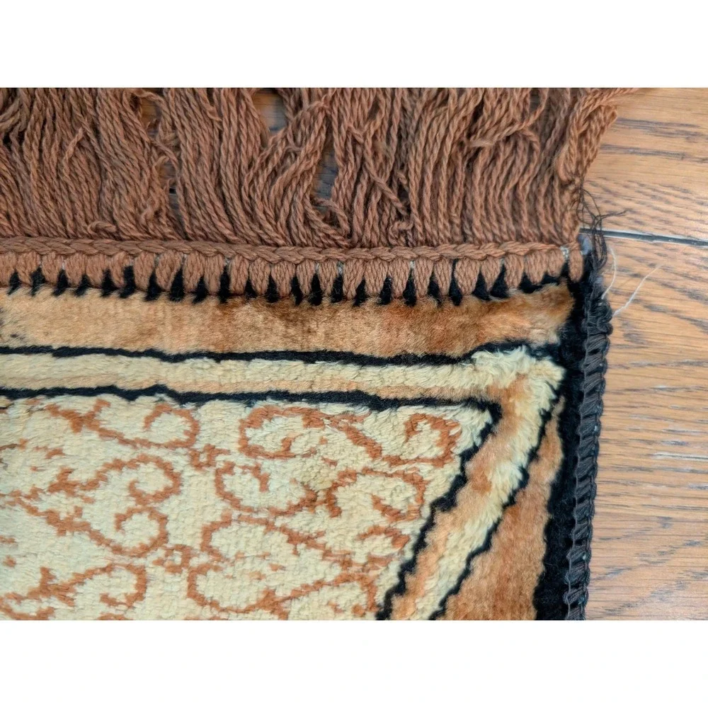 Vintage Last Supper Woven Tapestry Wall Hanging Fringe Religious‎ Decor Brown